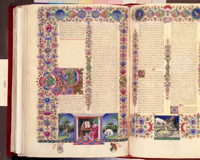 Epístola de San Pablo a los Romanos, ilustración de doble folio de 