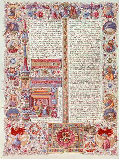 Página iluminada por Taddeo Crivelli de la Biblia de Borso d