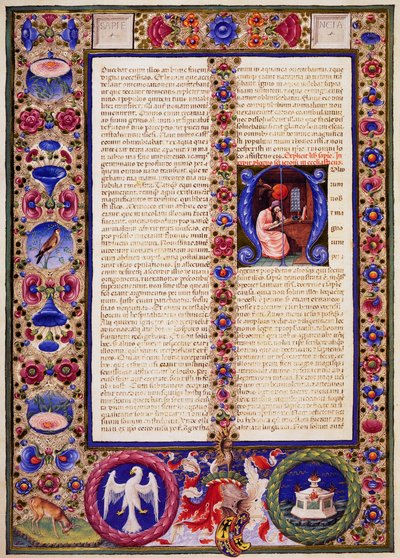 Incipit del Libro de Sirach, del Volumen I de la Biblia de Borso d