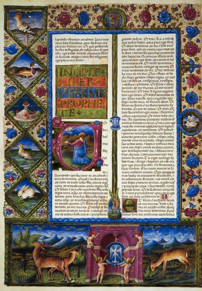 Incipit del Libro de Jeremías, del Volumen II de la Biblia de Borso d