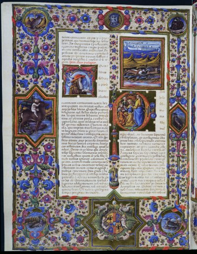 Incipit de la Parábola de Salomón, del primer volumen de la Biblia de Borso d