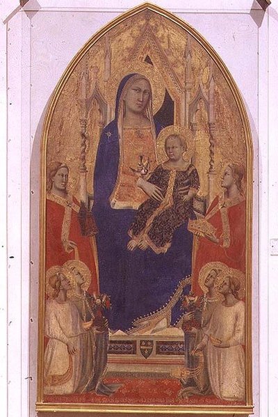 Madonna y el Niño entronizados con SS. María Magdalena, Catalina de Alejandría y ángeles de Taddeo Gaddi