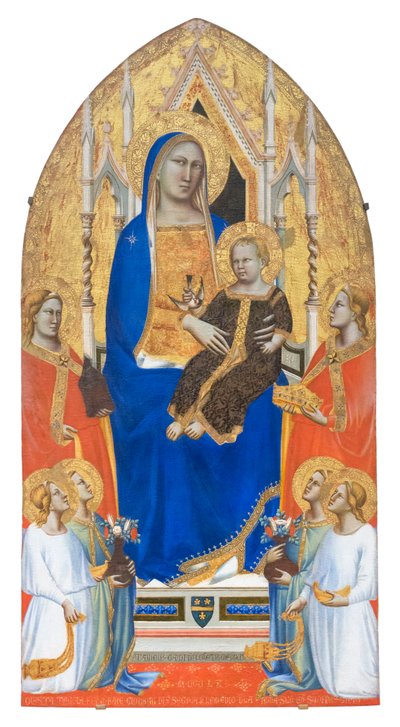 Virgen con el Niño entronizada con Santa María Magdalena, Santa Catalina de Alejandría y ángeles de Taddeo Gaddi