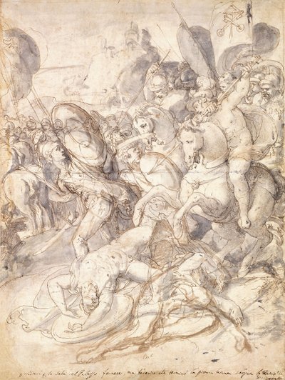 La batalla de Cosa de Taddeo Zuccari