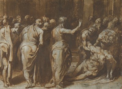 San Pablo restaurando a Eutico a la vida, 1529-66 de Taddeo Zuccaro