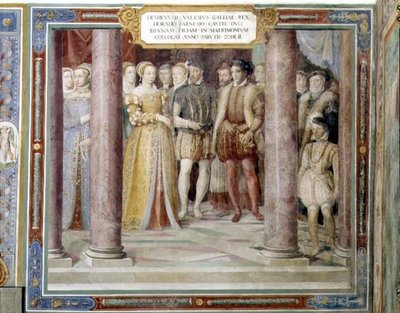 El matrimonio de Orazio Farnese y Diana, hija de Enrique II de Francia, de la 