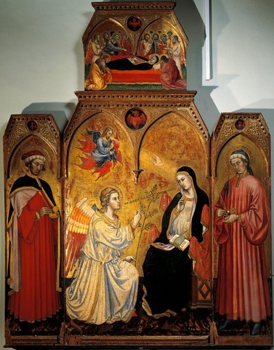 Anunciación de María con los santos Cosme y Damián de Taddeo di Bartolo