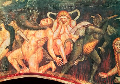 Infierno, detalle de los lujuriosos, c.1394 de Taddeo di Bartolo