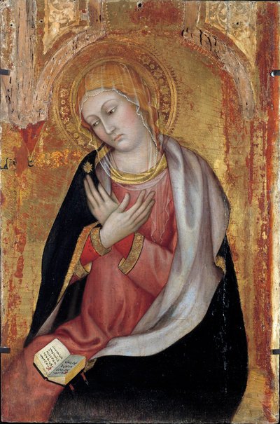 La Virgen de la Anunciación (principios del siglo XV). Dim. 0,77x0,55 m. Aviñón, Museo del Petro Palais de Taddeo di Bartolo
