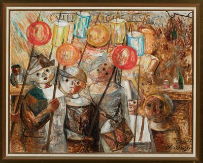 Niños con antorchas de Tadeusz Makowski