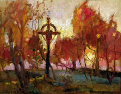 Paisaje con una Cruz de Tadeusz Makowski
