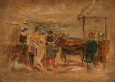 Escena figurativa con asnos de Tadeusz Makowski