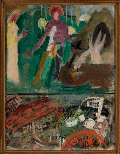 Boceto para el cuadro "San Jorge atravesando al dragón" de Tadeusz Makowski