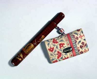 Bolsa de tabaco y soporte para pipa, japonés, siglo XIX de Taishin Ikeda