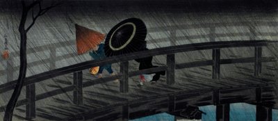 Lluvia en el puente Izumi de Takahashi Hiroaki
