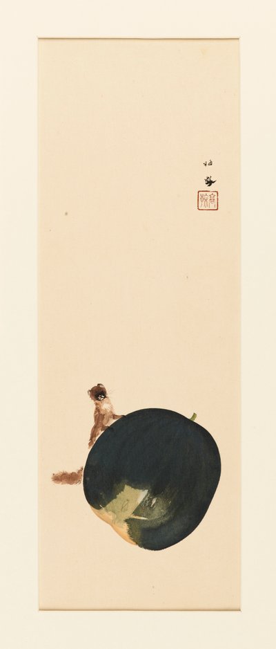 Impresión en madera - Ardilla sobre fruta, finales del siglo XIX-principios del siglo XX de Takeuchi Seiko