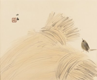 Grabado en madera - Chochín en mazorca de maíz de Takeuchi Seiko