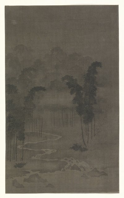 Bosque de bambú en la noche de Tan Zhirui (attributed to)
