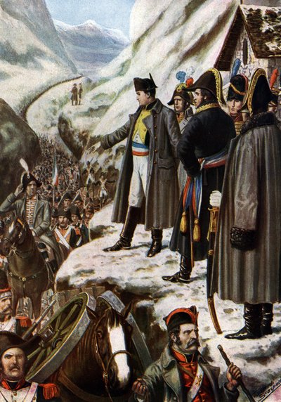 Campaña de Italia: "El ejército francés de Napoleón Bonarparte (1769-1821) durante el paso del Gran San Bernardo, el 20 de mayo de Tancredi Scarpelli