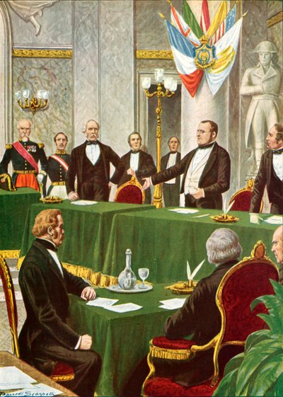 Cavour en el Congreso de París, 1856 de Tancredi Scarpelli