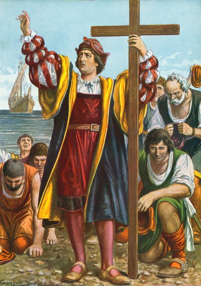 Cristóbal Colón llegando al Nuevo Mundo de Tancredi Scarpelli