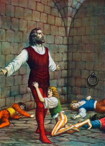 El Conde Ugolino della Gherardesca y sus hijos dejados a morir de hambre en la Muda de Tancredi Scarpelli