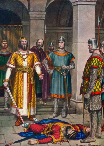 Muerte de Odoacro, asesinado por Teodorico, rey de los ostrogodos de Tancredi Scarpelli