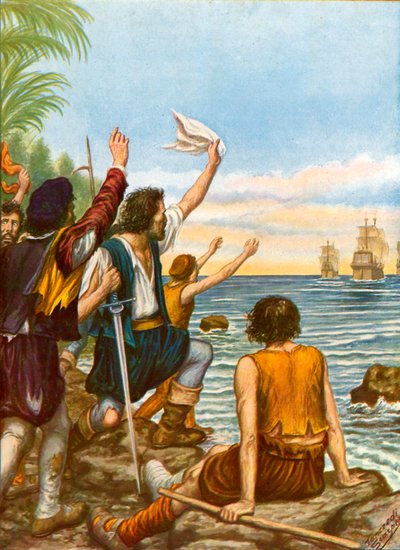 Diego Masques, capitán de uno de los barcos de la segunda expedición de Cristóbal Colón, dejado en una isla con ocho hombres de Tancredi Scarpelli