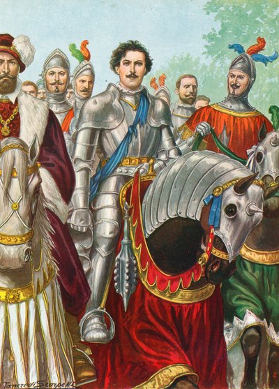 Ettore Fieramosca después de la batalla de Barletta en 1503 de Tancredi Scarpelli