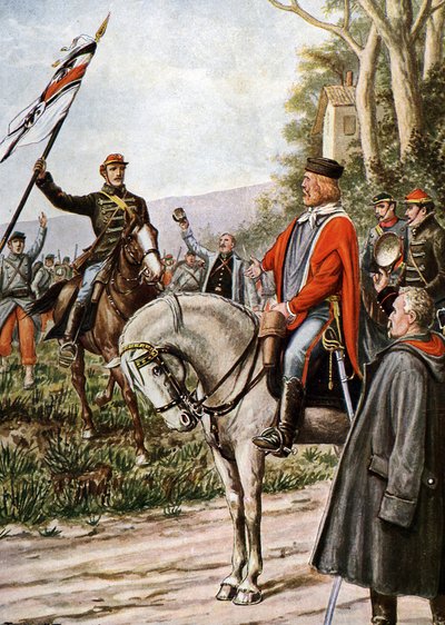 Guerra franco-prusiana de 1870: El patriota italiano Giuseppe Garibaldi durante las batallas de Dijon de Tancredi Scarpelli