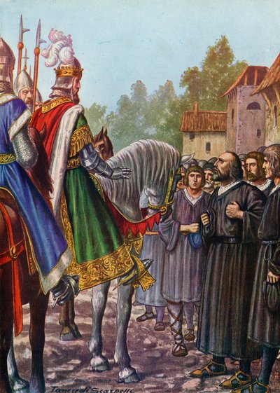 Federico Barbarroja, en 1158, solicitado por sus habitantes para reconstruir Lodi de Tancredi Scarpelli