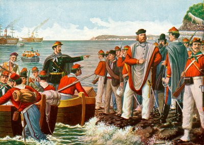 Garibaldi partiendo en la Expedición de los Mil en 1860 de Tancredi Scarpelli