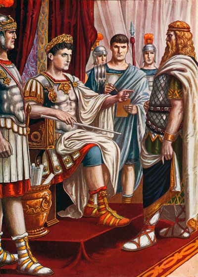 El rey Decébalo rindiéndose al emperador Trajano de Tancredi Scarpelli