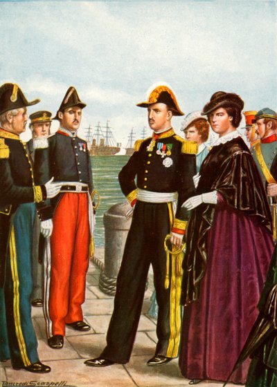El rey Francisco II de Nápoles y la reina Amalia dejan Gaeta de las Dos Sicilias de Tancredi Scarpelli