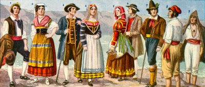 Vestimenta regional italiana de Tancredi Scarpelli