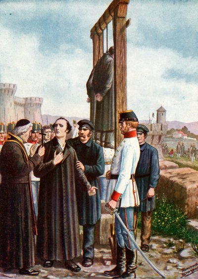 Los mártires de Belfiore: Los últimos momentos de Don Enrico Tazzoli, 1853 de Tancredi Scarpelli