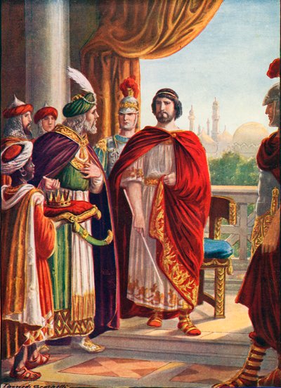 El rey de Persia, después de la batalla de Tigric, pidiendo la paz con el emperador Juliano de Tancredi Scarpelli