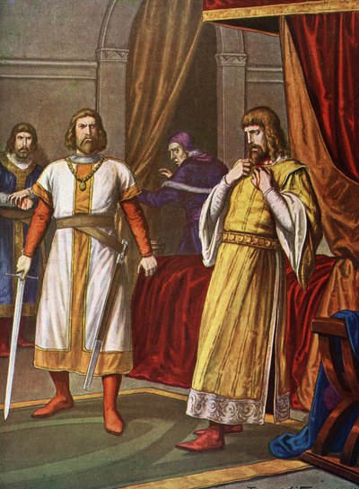 El asesinato del príncipe Felipe de Suabia (1177-1208) el 21/06/1208 en Bamberg por Otón de Wittelsbach conde palatino de Baviere (Asesinato de Felipe de Suabia (Philipp von Schwaben) en Bamberg, el 21 de junio de 1208, por el conde Otón VIII de Wittelsbac de Tancredi Scarpelli