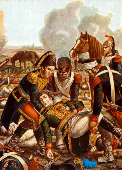 El cuerpo del General De Saix siendo devuelto al cuartel general después de la batalla de Marengo de Tancredi Scarpelli