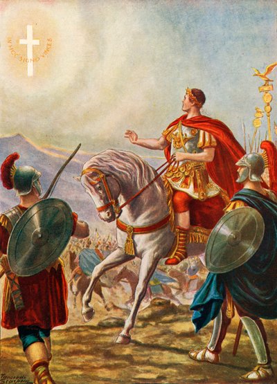 El emperador Constantino viendo el signo de la Cruz de Tancredi Scarpelli