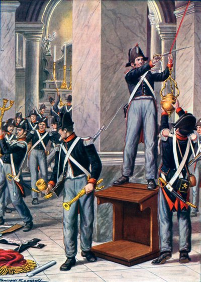 El saqueo de Cesena por soldados papales, 1832 de Tancredi Scarpelli