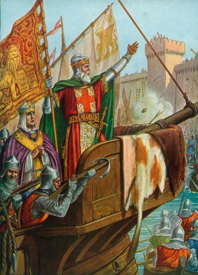 El viejo Dogo Enrico Dandolo saqueando Constantinopla, 1204 de Tancredi Scarpelli