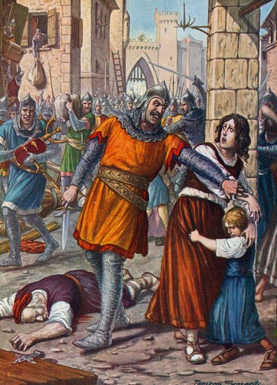 Teodoro saquea Rávena en 709 por órdenes de Justiniano II de Tancredi Scarpelli