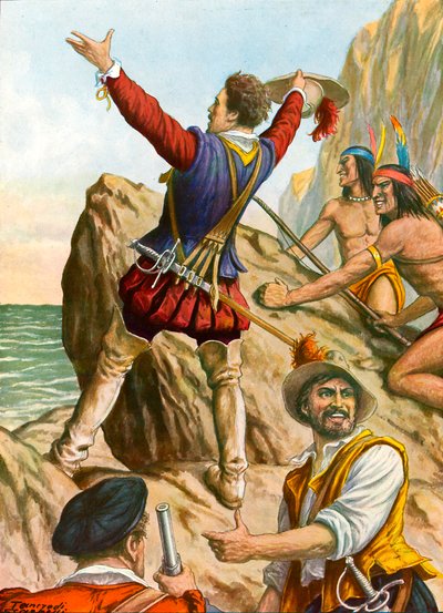 Vasco Núñez de Balboa ve el Océano Pacífico de Tancredi Scarpelli
