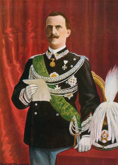Vittorio Emanuel III leyendo, 1900 de Tancredi Scarpelli