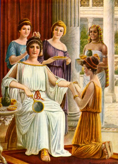 Toilette de una mujer en la antigua Roma de Tancredi Scarpelli