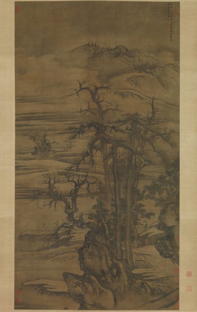 Paisaje después de un poema de Wang Wei, fechado en 1323 de Tang Di