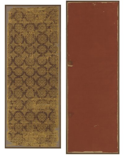 Fragmento de brocado de Tang Dynasty Chinese School