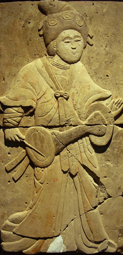 Estela que representa a un músico (terracota) de Tang Dynasty Chinese School