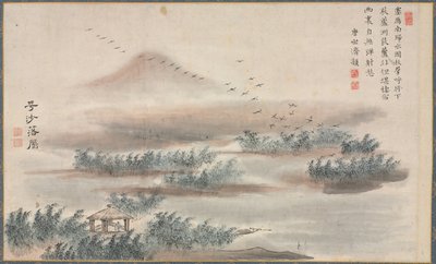 Una de las ocho vistas de los ríos Xiao y Xiang, 1788 de Tani Bunch